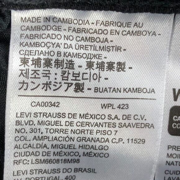 Levi’s- Premium Ribcage Shorts Black High Rise Cut Off Frayed Hem Faded - Picture 12 of 12